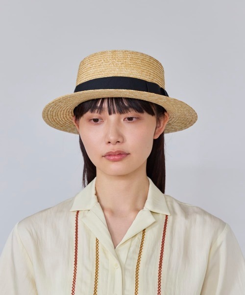 override オーバーライド ポークパイクラウンハット override（オーバーライド） 帽子 ハット STRAW BRAID BOATER SG