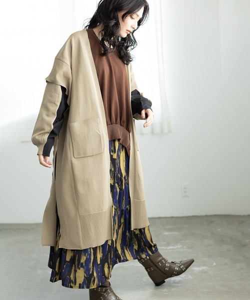 「OSMOSIS」 ニットカーディガン ONE SIZE ブラック レディースの画像6