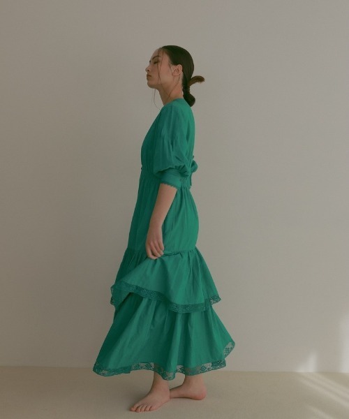 「CASA FLINE」 長袖ワンピース FREE グリーン レディース_画像6