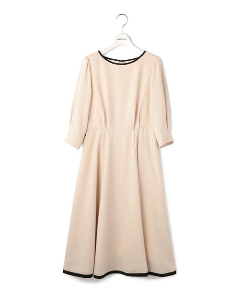 「LAISSE PASSE」 7分袖ワンピース MEDIUM ベージュ レディース_画像4