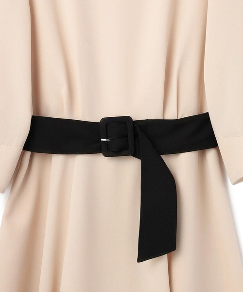 「LAISSE PASSE」 7分袖ワンピース MEDIUM ベージュ レディース_画像9