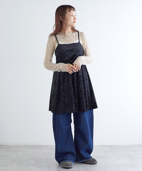 「w closet」 キャミソール FREE ブルー レディース_画像2