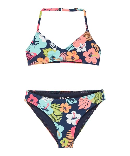 【新品タグ付】Roxyロキシー ビキニ 上下セットトロピカルフラワー柄 ROXY（ロキシー） 水着 キッズ MORNING FLOWER TRI BRA SET 水着
