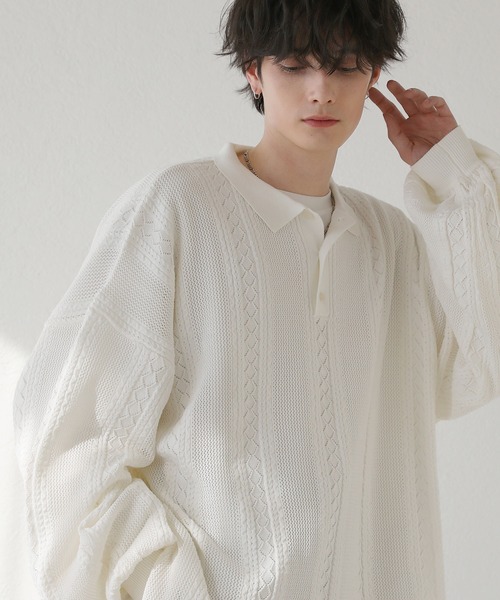 「LILL」 長袖ニット M ブラック メンズ_画像2