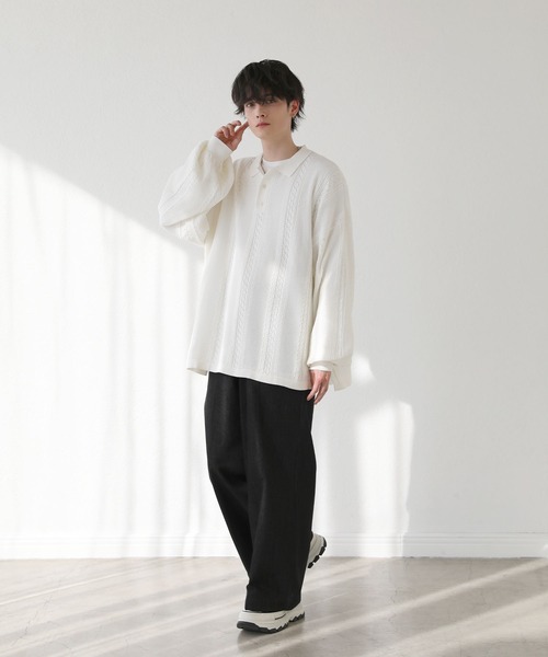 「LILL」 長袖ニット M ブラック メンズ_画像3