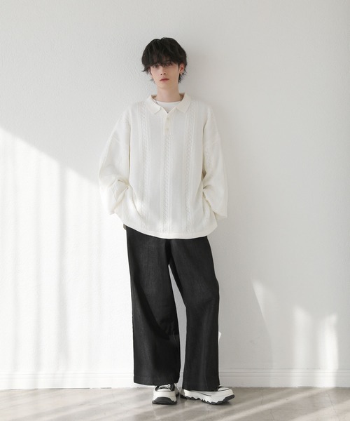 「LILL」 長袖ニット M ブラック メンズ_画像4