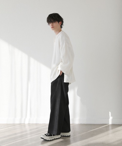 「LILL」 長袖ニット M ブラック メンズ_画像9