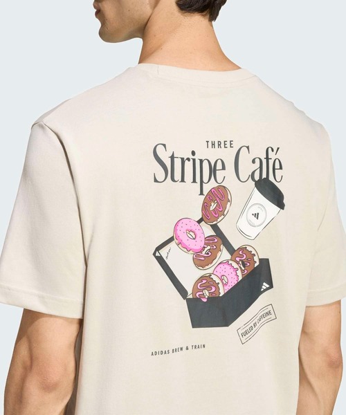水色 ドーナツ コーヒー Tシャツ M トップス ワンフォークロージング 1111clothing ドーナツモチーフ ビッグTシャツ