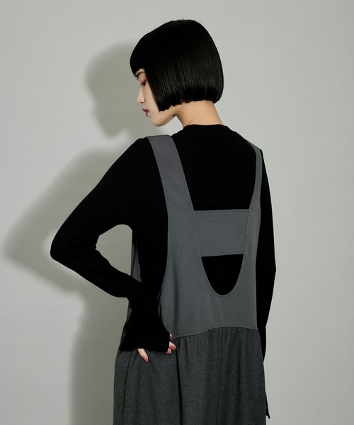 「ADAM ET ROPE'」 サロペットスカート 38 ブラック系その他 レディースの画像