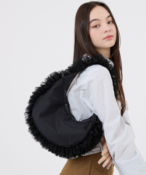 レスポートサック♡ ブラックレースラッフル ショルダーバッグ♡ LeSportsac（レスポートサック） ショルダーバッグ バッグ RUFFLE ZIP