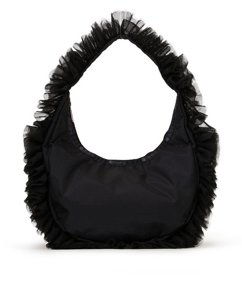 ショルダーバッグ バッグ RUFFLE ZIP HOBO ブラックレースラッフル レディースの画像