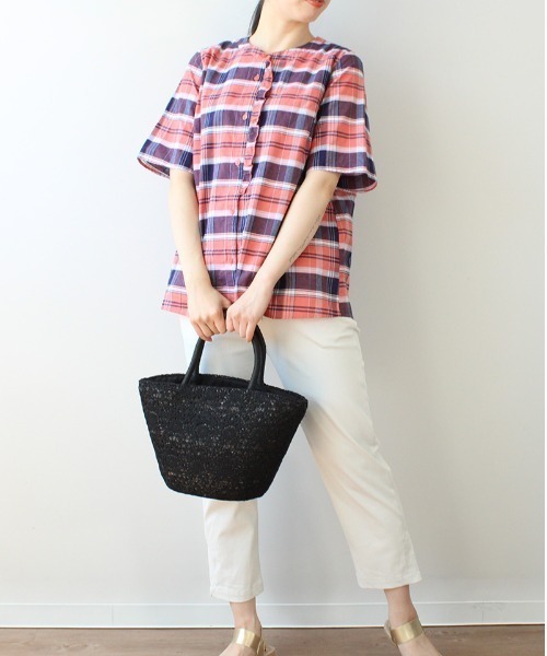 「MB mint breeze」 半袖ブラウス 4L グリーン レディース_画像9