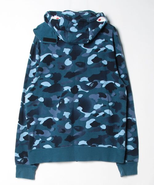 「A BATHING APE」 カモフラージュジップアップパーカー X-LARGE ブルー メンズ_画像2