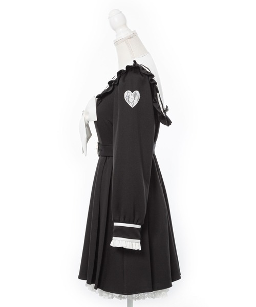 「DearMyLove」 長袖ワンピース MEDIUM ブラック レディース_画像6
