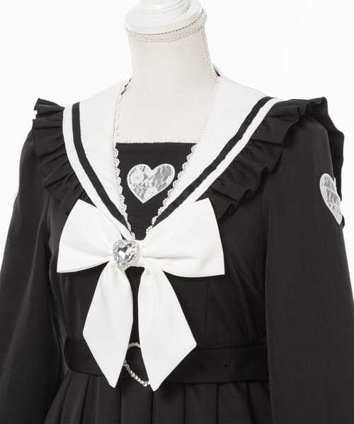 「DearMyLove」 長袖ワンピース MEDIUM ブラック レディース_画像7