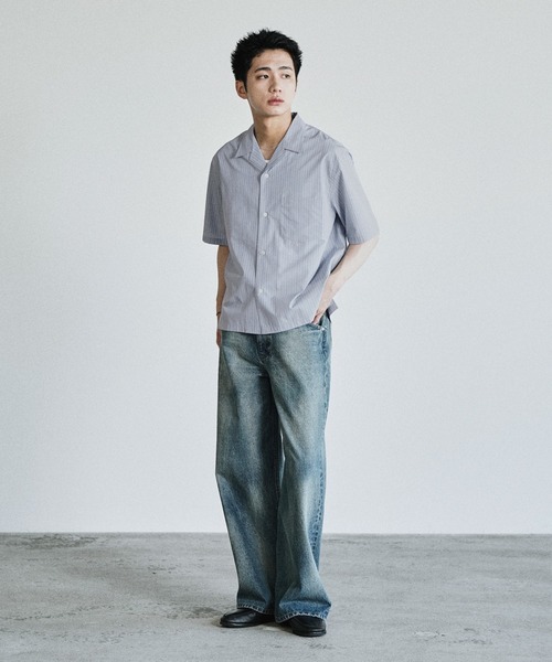「WYM LIDNM」 半袖シャツ L サックスブルー メンズ_画像5