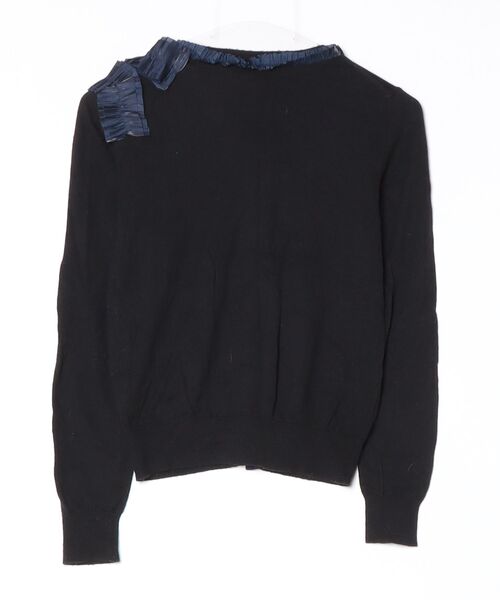 「LANVIN en Bleu」 ニットカーディガン 38 ブラック レディース_画像2