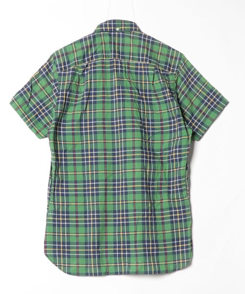 「Steven Alan」 チェック柄半袖シャツ S グリーン メンズ_画像2