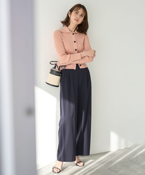 「UNFILO」 ニットカーディガン SMALL ネイビー レディース_画像4