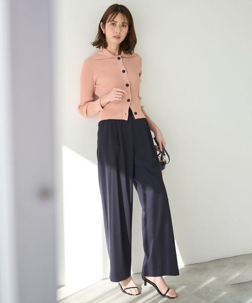 「UNFILO」 ニットカーディガン SMALL ネイビー レディース_画像6