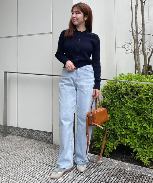 「UNFILO」 ニットカーディガン SMALL ネイビー レディース_画像7