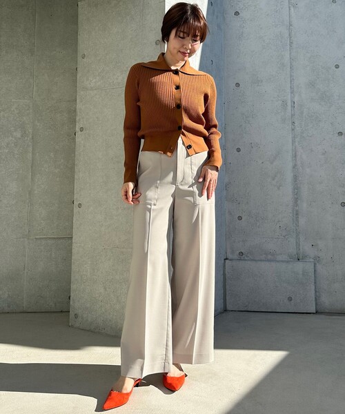 「UNFILO」 ニットカーディガン SMALL ネイビー レディース_画像8