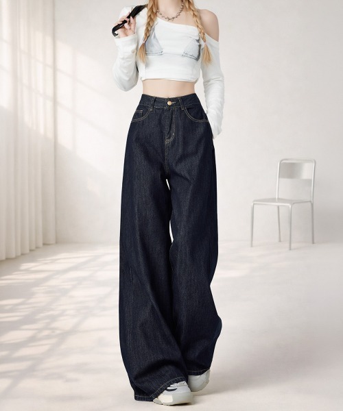 「center i」 ブーツカットデニムパンツ L ブルー レディース_画像8