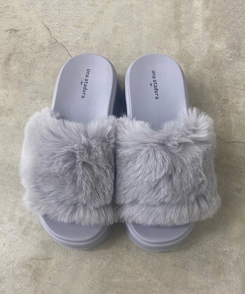 non-hedge（ノンヘッジ） 厚底 サンダル フェイクファー厚底サンダル