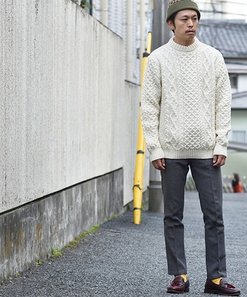 Kerrywoollenmills ニット セーター ARAN CABLE CREW NECK