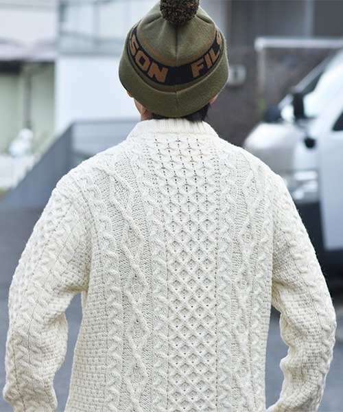 ニット セーター ARAN CABLE CREW NECK SWEATER レディース メンズ Kerrywoollenmills ニット セーター ARAN CABLE CREW NECK