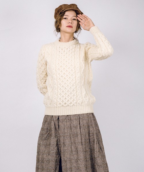 Kerrywoollenmills ニット セーター ARAN CABLE CREW NECK