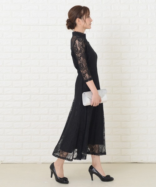 Lace Ladies（レースレディース） ドレス ハイネック 七分袖 総レース