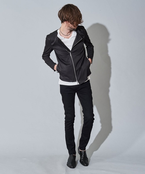 NO ID.ノーアイディ アシンメトリーノーカラーライダースJKT NO ID. ジャケット ライダースジャケット アシンメトリーノー
