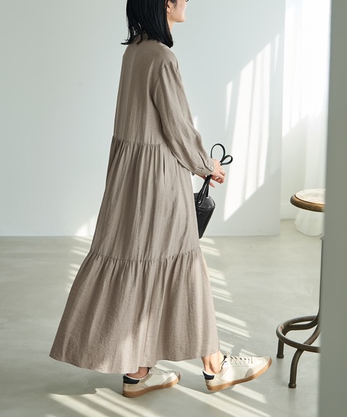 STYLE DELI（スタイルデリ） ワンピース 「LUXE」シボ生地ティアード