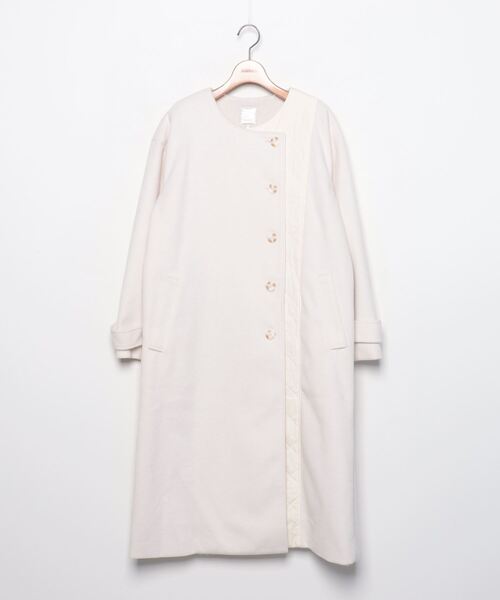 Te chichi（テチチ） ノーカラーコート フリ- ベージュ WOMEN