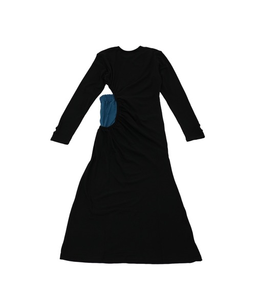 Uenui ワンピース カットアウト ホール 長袖 肌見せ ロングワンピース  