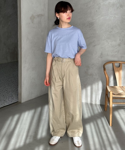 feepur パンツ チノパン ベルテッドカーブチノパン レディース