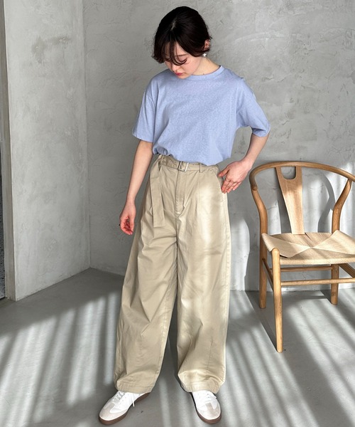 feepur パンツ チノパン ベルテッドカーブチノパン レディース