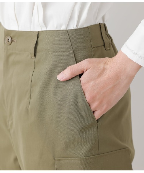 NEWYORKER カーゴパンツ ポリエステルピーチクロス レディース