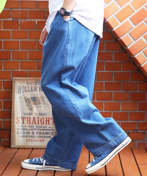 8 ワイドパンツ ジーンズ ワイドデニムパンツ メンズ レディース 