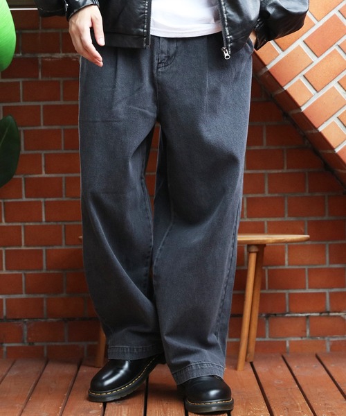 p*a様 order usedBlackワイドブラックデニムジーンズ 4size 】カーゴプリーツブラックヴィンテージワイドデニム