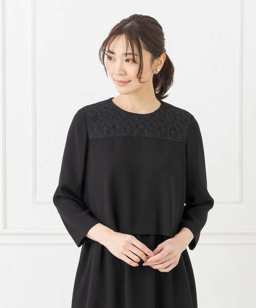 CARETTE ワンピース フラシデザインのフォーマルブラックドレス