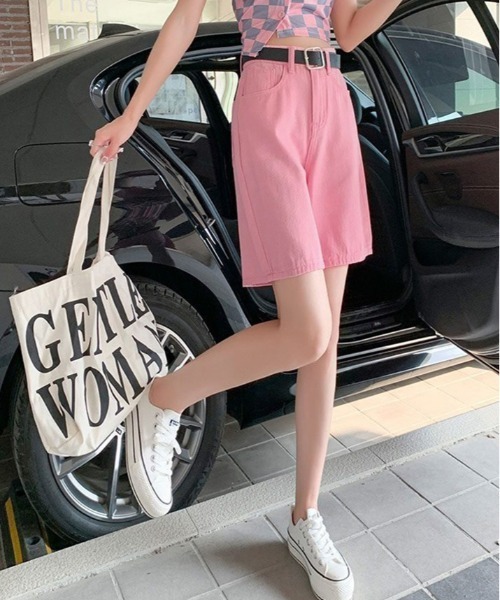 ジーンズ デニム デニムパンツ カラー ハーフ パンツ レディース