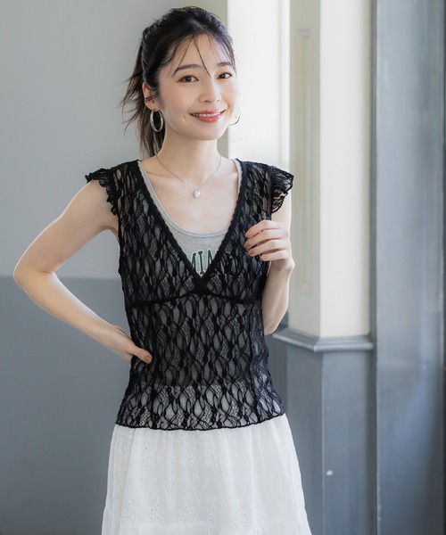 coca tシャツ レーストップス＆ロゴタンク2点セット レディース