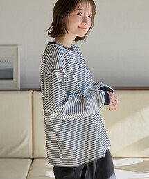 高品質 coen 「WEB限定」USAコットンレトロボーダーTシャツ tシャツ トップス