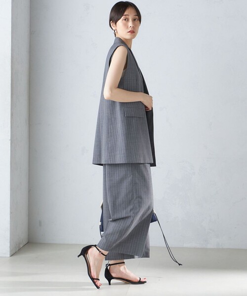 SHIPS（シップス） ベスト ジレ ウール混 ボックス テーラード ジレ