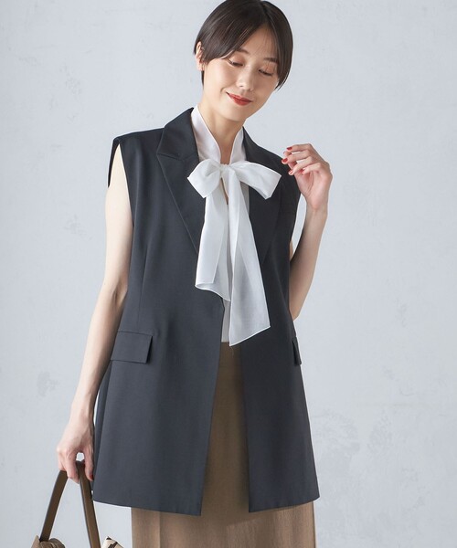 SHIPS（シップス） ベスト ジレ ウール混 ボックス テーラード ジレ