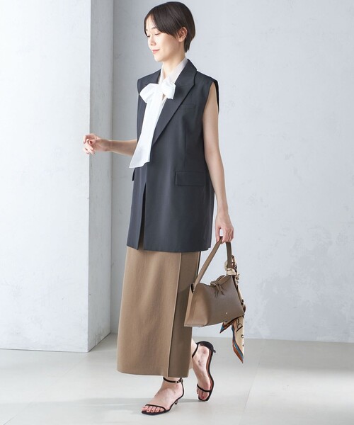 SHIPS（シップス） ベスト ジレ ウール混 ボックス テーラード ジレ