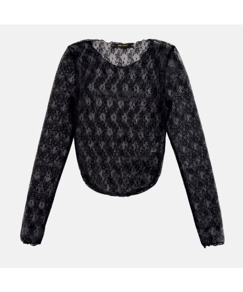 tシャツ 「HOLY NUMBER 7」Lace see-through long sleeve top レディース HOLY NUMBER 7 tシャツ 「HOLY 7」Lace see-through long sleeve