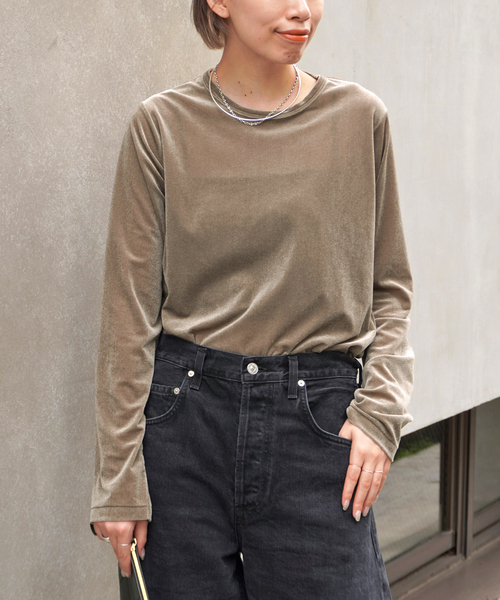 AP STUDIO tシャツ Tシャツ ライトベロアプルオーバー レディース